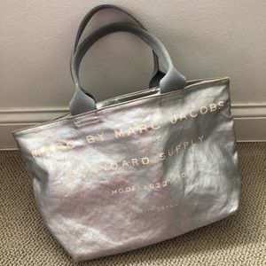 Marc By Marc Jacobs Silver Canvas Tote